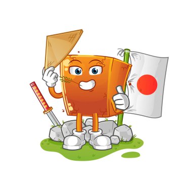 Tuğla Japon vektörü. çizgi film karakteri