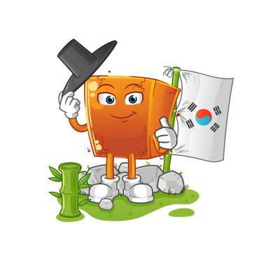 Tuğla Koreli karakter. çizgi film maskotu vektörü