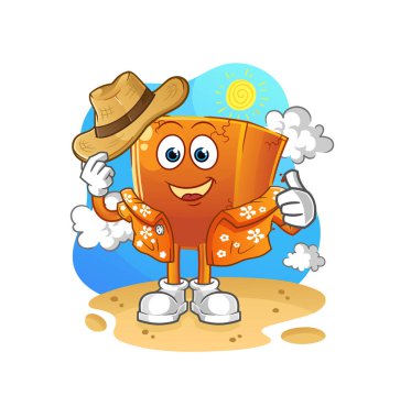 Brick tatile çıkıyor. çizgi film maskotu vektörü