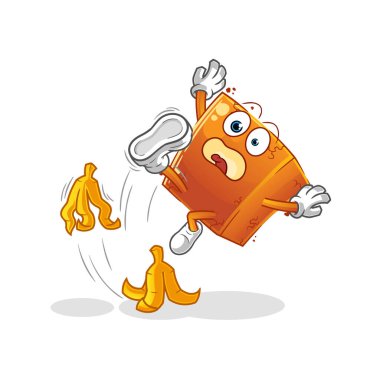 Brick muza basıp kaydı. çizgi film maskotu vektörü