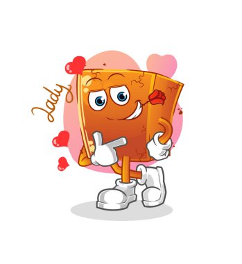 Brick flörtleşen illüstrasyon. karakter vektörü