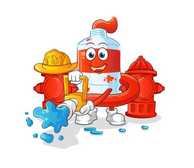 suluboya tüp itfaiyeci vektörü. çizgi film karakteri