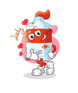 Suluboya tüp flörtleşmesi. karakter vektörü