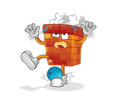 Bowling çizgi filminden Baca Hiten. çizgi film maskotu vektörü