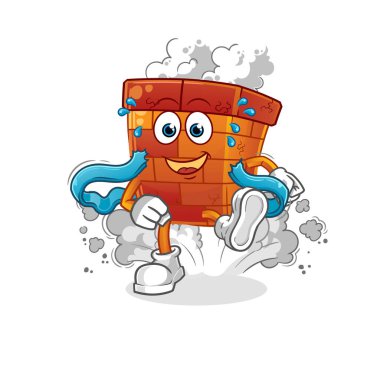 Baca koşucusu karakteri. çizgi film maskotu vektörü