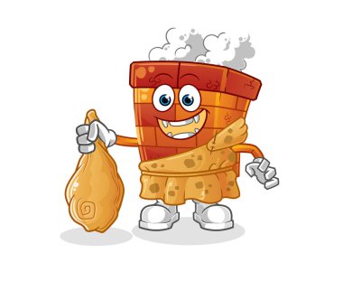 Eski bir baca çizgi filmi. çizgi film maskotu vektörü