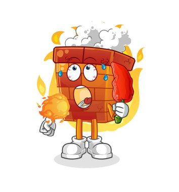 Baca sıcak biber maskotu yer. çizgi film vektörü