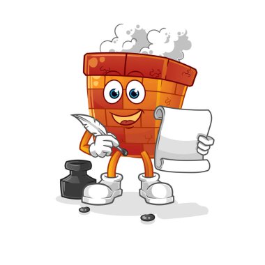 Baca yazarı vektörü. çizgi film karakteri