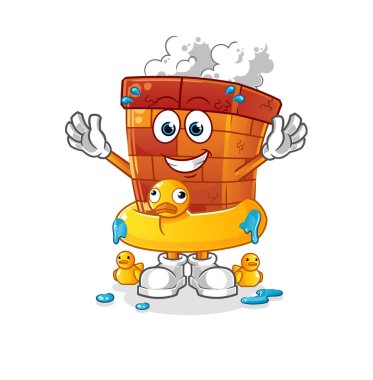 Ördek şamandıralı baca. çizgi film maskotu vektörü