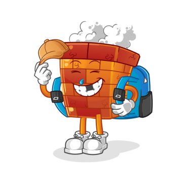 Baca okul vektörüne gidiyor. çizgi film karakteri