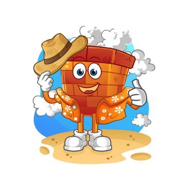 Baca tatile gidiyor. çizgi film maskotu vektörü