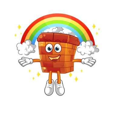 Gökkuşaklı baca. çizgi film vektörü