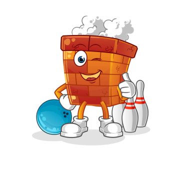 Baca bowling oynuyor. karakter vektörü