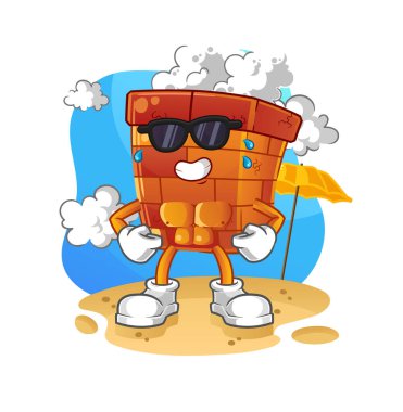 Baca yazın güneşleniyor. karakter vektörü