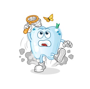 Diş yakalama kelebeği çizimi. karakter vektörü