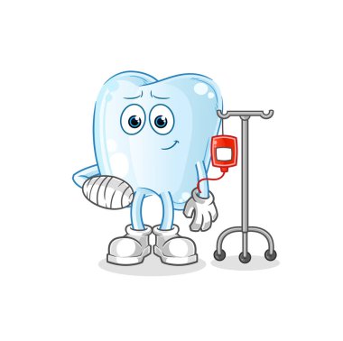 Damar yolu illüstrasyonunda diş ağrısı. karakter vektörü