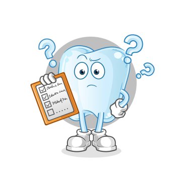 Diş çizelgesi vektörü. çizgi film karakteri