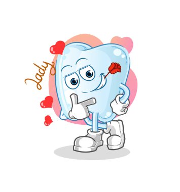 Diş flörtü çizimi. karakter vektörü