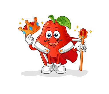 Su elması kral vektörü. çizgi film karakteri