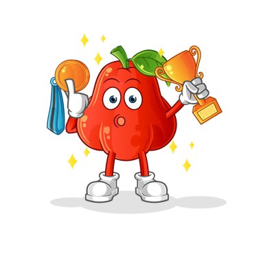 Trophie 'li su elması birincisi. çizgi film karakteri