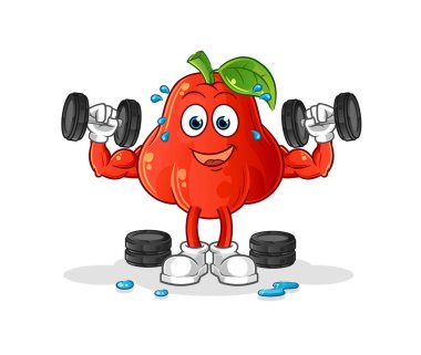 Elma sıklet idman illüstrasyonu. karakter vektörü