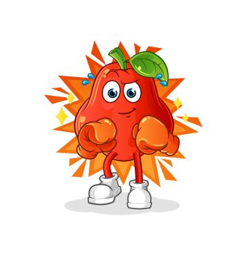 su elmalı boksör karakteri. çizgi film maskotu vektörü