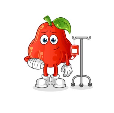 Serum illüstrasyonunda su elması hastalanmış. karakter vektörü