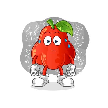 su elması sert vektör düşünüyor. çizgi film karakteri