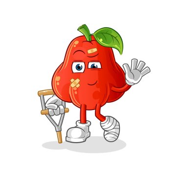 Topallayan sopalı su elması. çizgi film maskotu vektörü