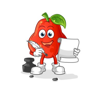 su elması yazarı vektörü. çizgi film karakteri