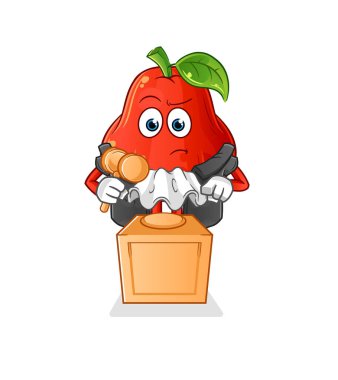 Su elması yargıcının elinde tokmak var. karakter vektörü