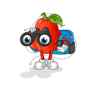 Dürbünlü su elması. çizgi film maskotu vektörü