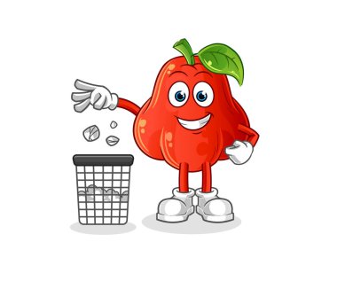 Elma suyu. Çöp maskotu. çizgi film vektörü