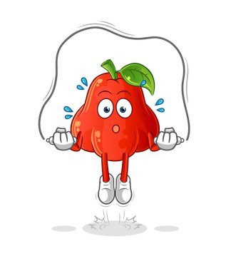 su elması ip atlama egzersizi. karakter vektörü