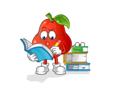 su elması maskot çalışıyor. çizgi film vektörü