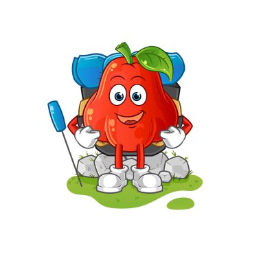 su elması kamp maskotu olur. çizgi film vektörü