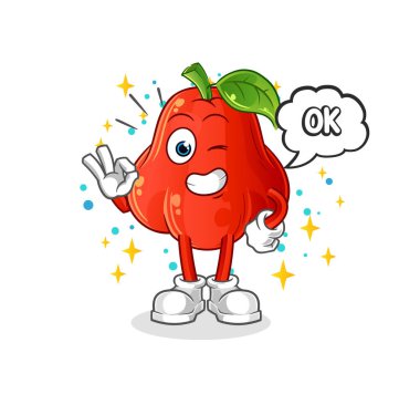 Su elması kabul eder maskot. çizgi film vektörü