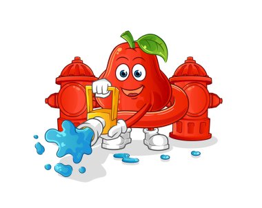 su elması itfaiyecisi vektörü. çizgi film karakteri