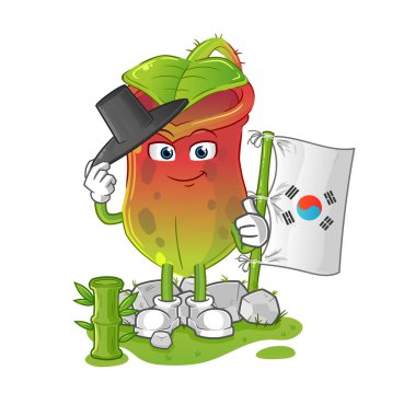 Koreli karaktere ihtiyacı var. çizgi film maskotu vektörü