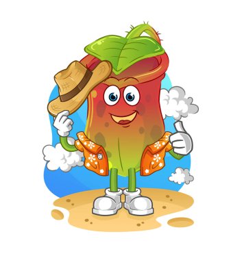 İhtiyaçlar tatile gider. çizgi film maskotu vektörü