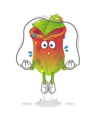 İp atlama egzersizi gerektiriyor. karakter vektörü