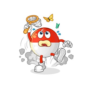 Singapur bayrağı kelebek resmi yakaladı. karakter vektörü