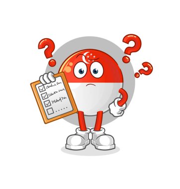 Singapur bayrak çizelgesi vektörü. çizgi film karakteri