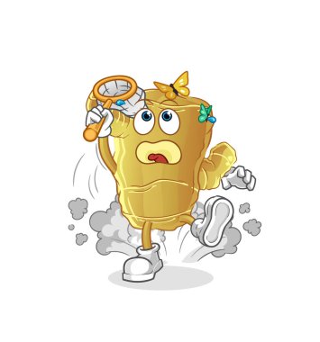 Kızıl Kelebeği Yakala illüstrasyonu. karakter vektörü