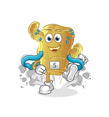 Zencefilli koşucu karakteri. çizgi film maskotu vektörü