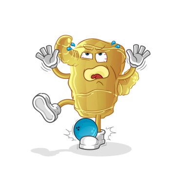 Bowling çizgi filminden Ginger Hiten. çizgi film maskotu vektörü