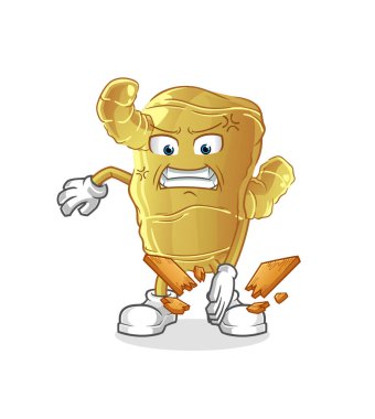 Zencefilli karate maskotu. çizgi film vektörü