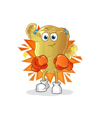 Kızıl boksör karakteri. çizgi film maskotu vektörü