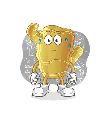 Ginger sert bir vektör düşünüyor. çizgi film karakteri