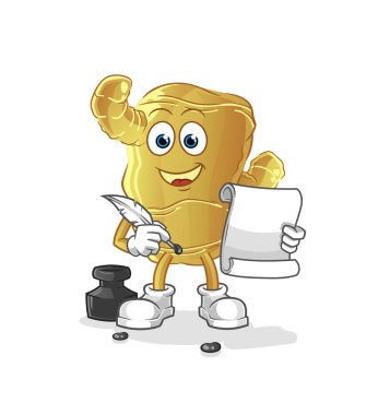 Ginger yazar vektörü. çizgi film karakteri